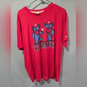 MLB Philadelphia Phillies Grateful Dead Bears Red Homage T Shirt Size XXL Soft
